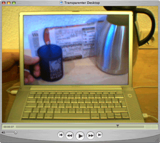 Quicktime-Player mit Film Transparenter Desktop